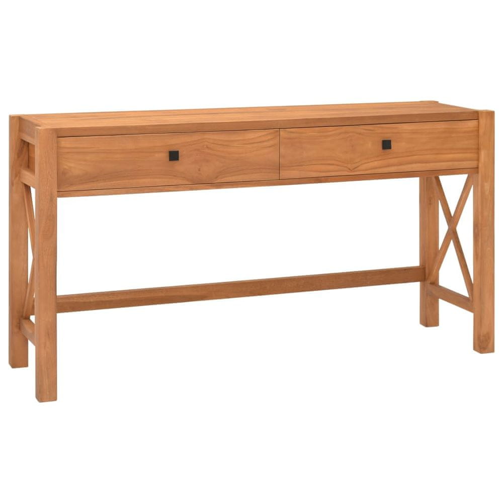 Vidaxl Stôl s 2 zásuvkami 140x40x75 cm recyklované tíkové drevo